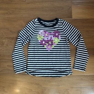 GAP Black and White Long Sleeve Tee with Stripes